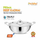 Prima Triply Deep Kadhai With Lid – 8.75L, 34cm