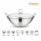 Prima Triply Capsule Bottom Kadhai With Lid – 2.4L, 24cm