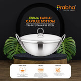 Prima Triply Capsule Bottom Kadhai With Lid – 2.4L, 24cm