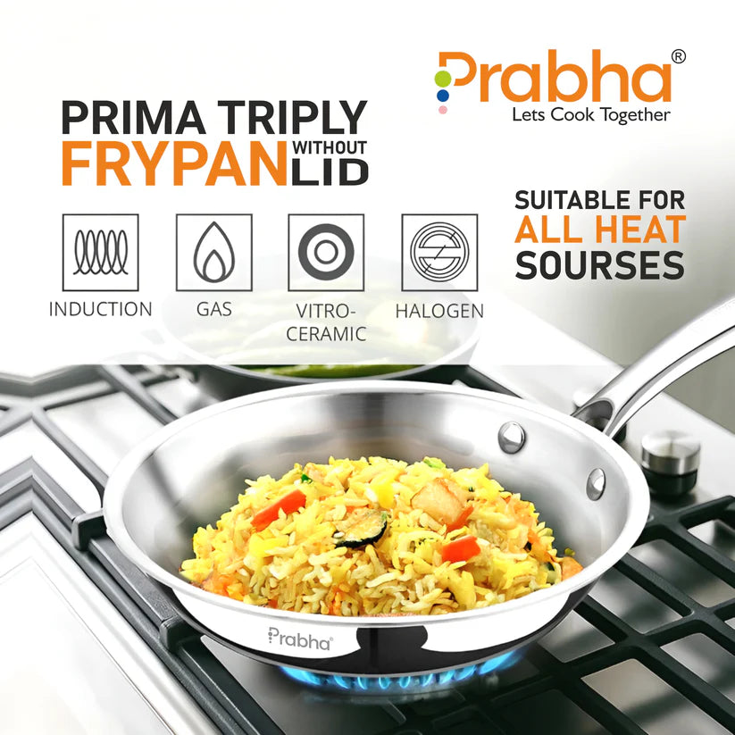 Prima Triply Frypan Without Lid – 1.4L, 22cm