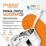 Prima Triply Saucepan With Lid – 2L, 18cm
