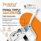 Prima Triply Kalash Saucepan With Lid – 1.7L, 16cm