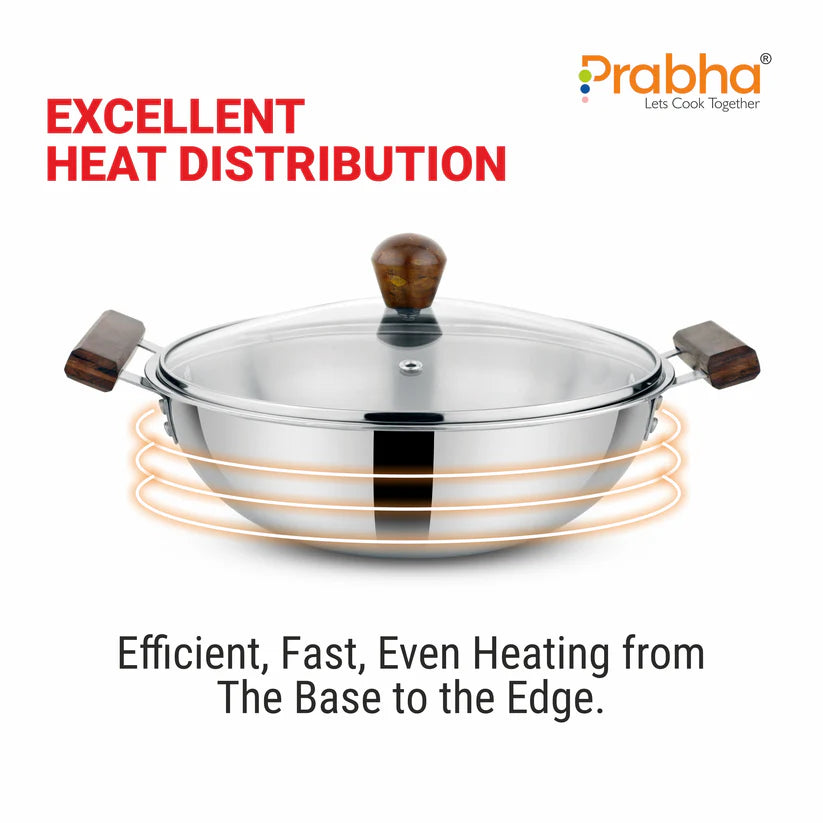 Prochef Deep Kadhai With Lid – 2.8L, 22cm