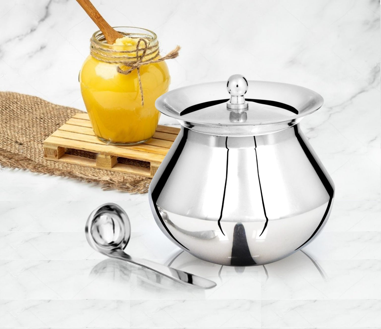 SteelHub Petagon Ghee Pot 325ml