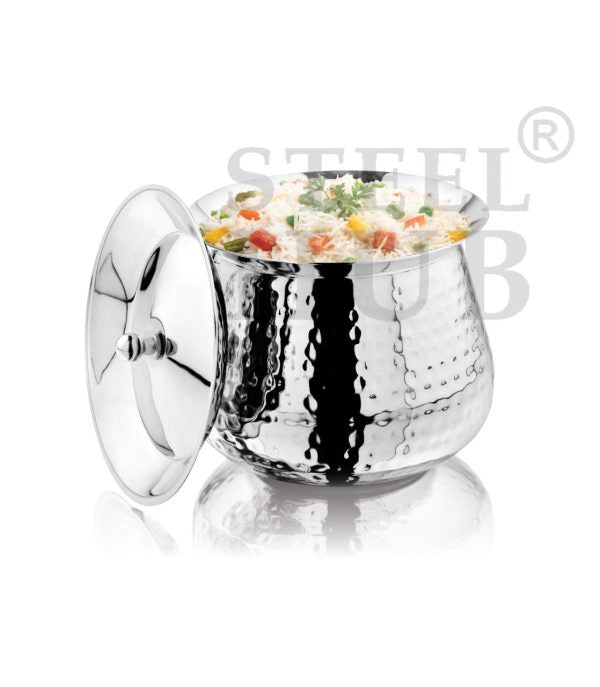 Steelhub Pentagon Serving Handi (Hammered Design) 1000ml