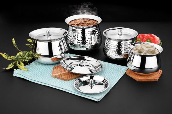 Steelhub Pentagon Serving Handi (Hammered Design) 1000ml