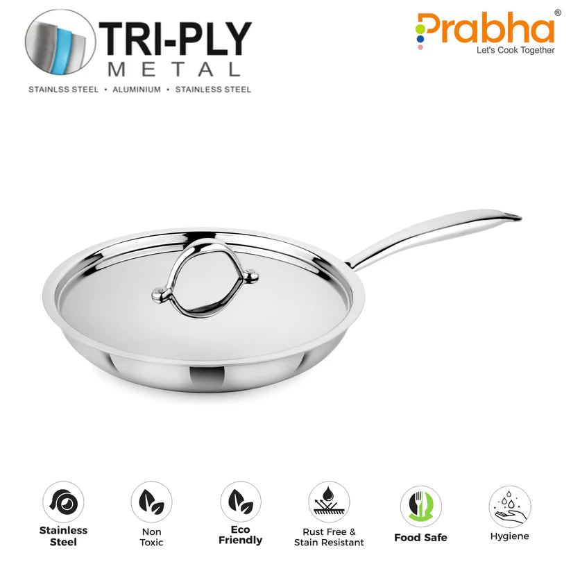 Prima Triply Frypan With Lid – 1.1L, 20cm