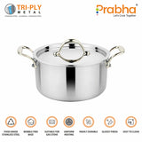 Prima Triply Casserole With Lid – 5.6L, 24cm