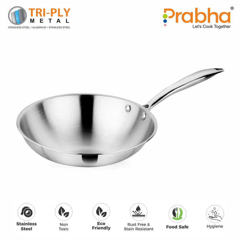 Prima Triply Frypan Without Lid – 1.4L, 22cm