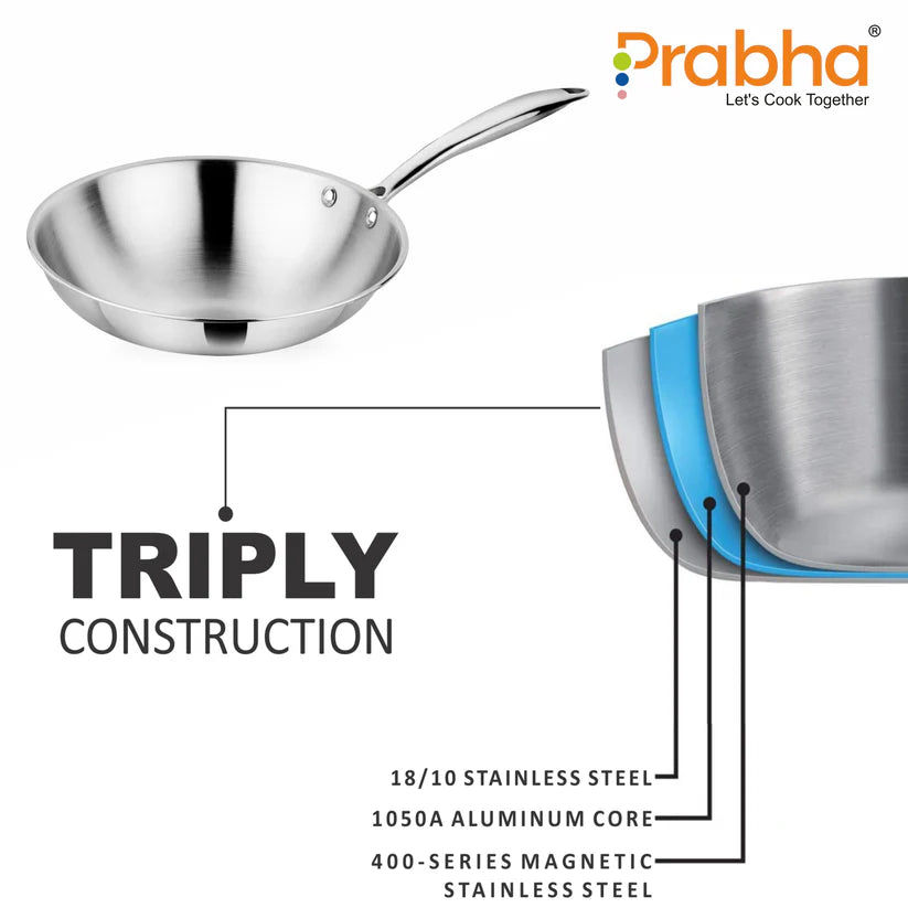 Prima Triply Frypan Without Lid – 1.4L, 22cm