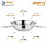 Prima Triply Tasla Flat Base Without Lid – 2.2L, 22cm