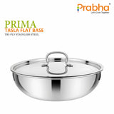 Prima Triply Tasla Flat Base With Lid – 0.9L, 16cm
