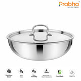 Prima Triply Tasla Flat Base With Lid – 0.9L, 16cm
