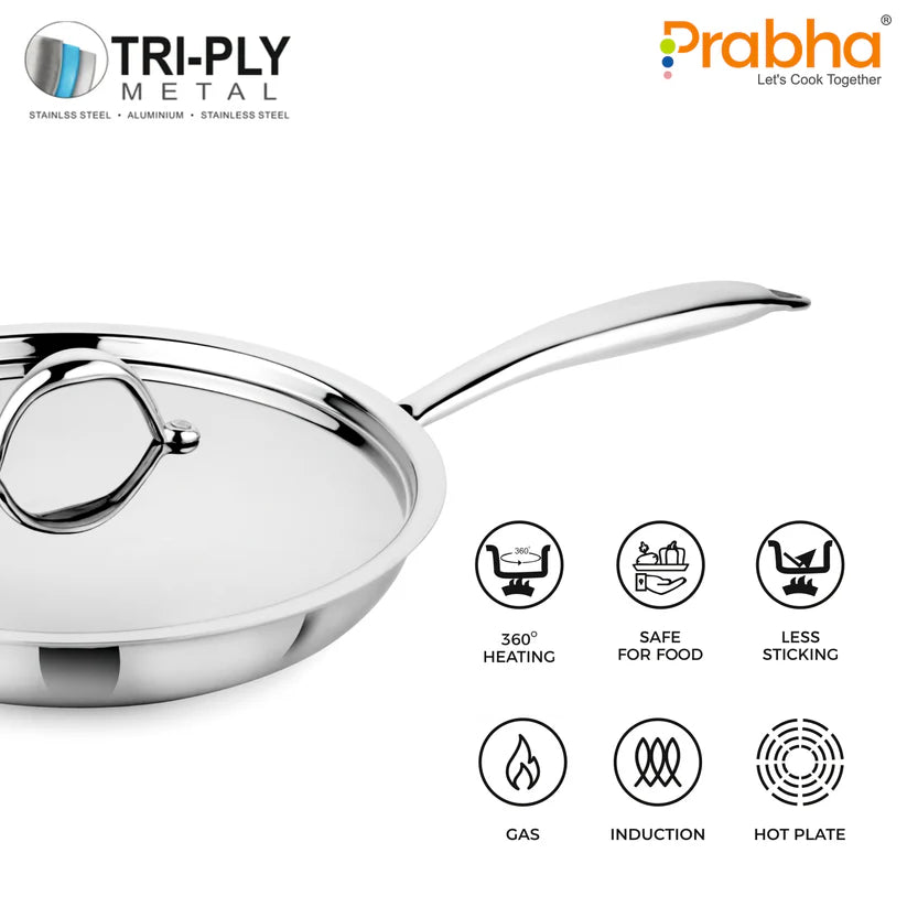 Prima Triply Frypan With Lid – 1.1L, 20cm