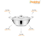 Prima Triply Deep Kadhai With Lid – 8.75L, 34cm