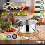 Prochef Belly Casserole With Lid – 4.8L, 22cm