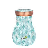 Rajwadi Designer Copper Carafe Green Crystal – 800 ml