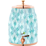 Rudra Printed Copper Matka Green Crystal – 5 Litre