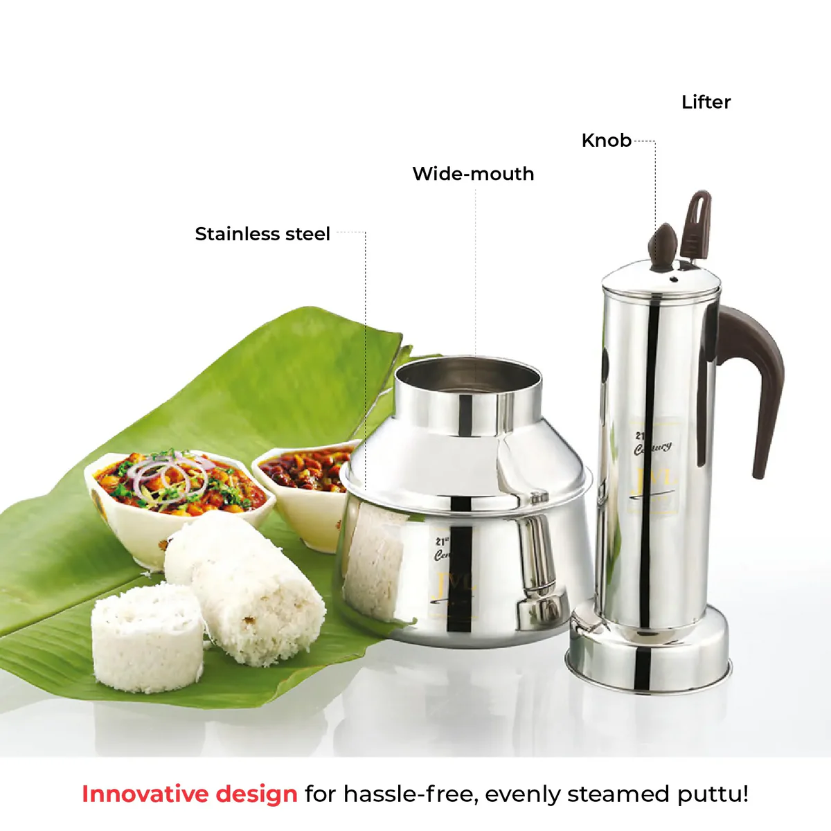 Stainless Steel South Indian Round Puttu Kudam Maker