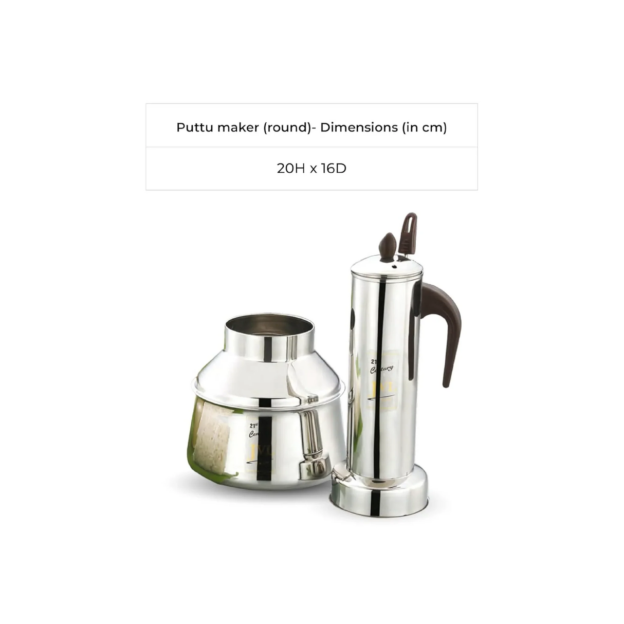 Stainless Steel South Indian Round Puttu Kudam Maker