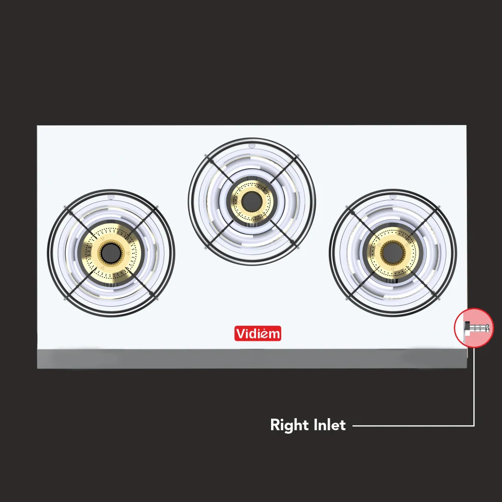 VIDIEM SS SLEEK 3 BURNER GAS STOVE