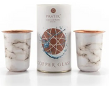 (Auspiciously Healthy) Copper Glass Set of 2 Printed 250 ML