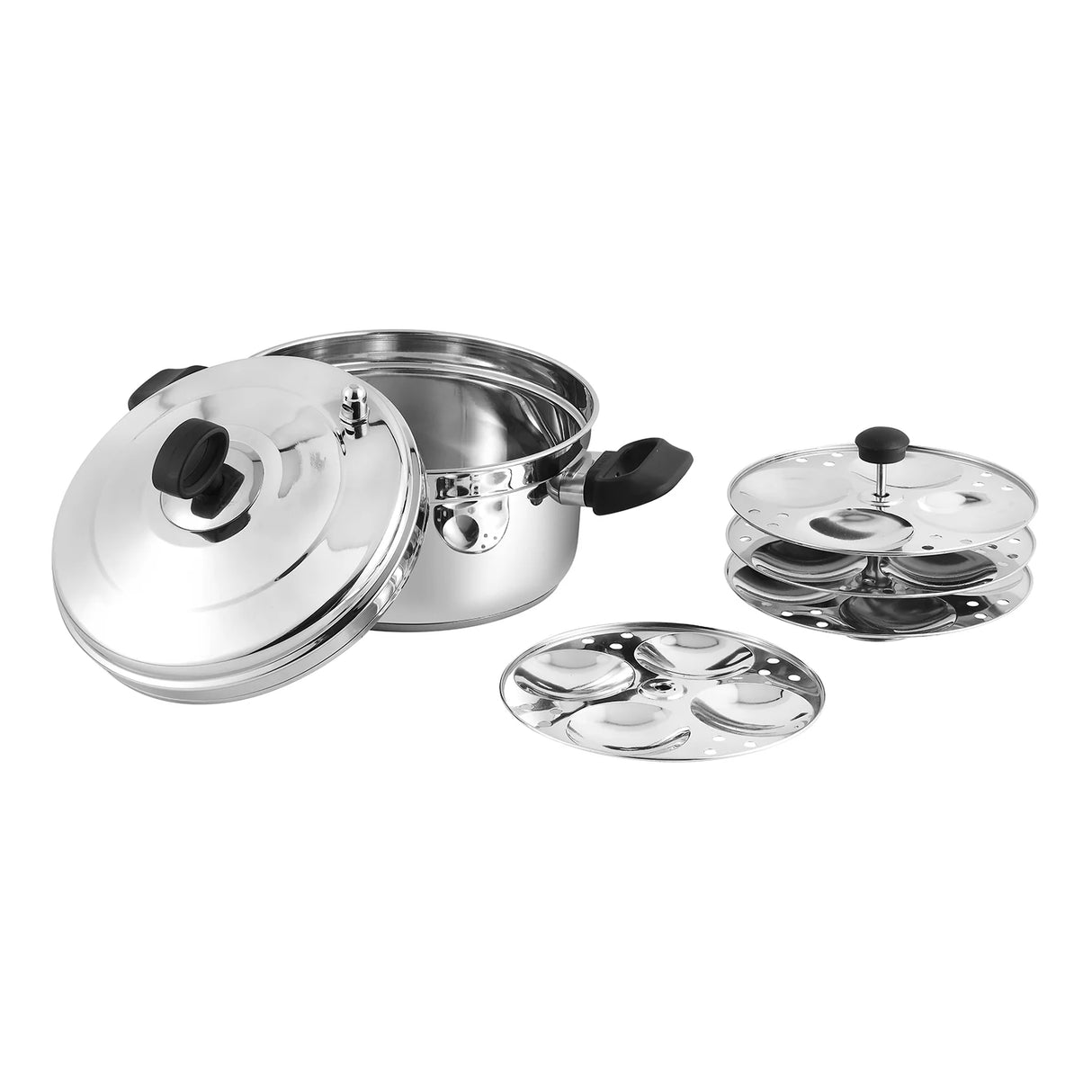 Classic Stainless Steel Idli Maker Cooker – 6 Deep Plates