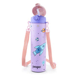 Pexpo Sporty SS Kids Water Bottle 700 ML Purple-Space Rocket