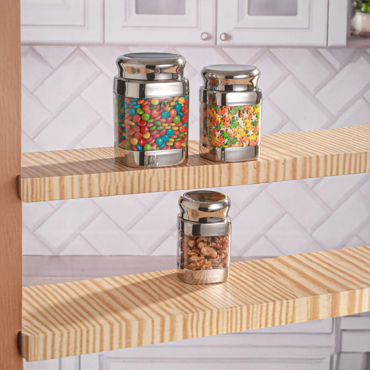 Square Canister Container for Kitchen Storage Stainless Steel, 500ml