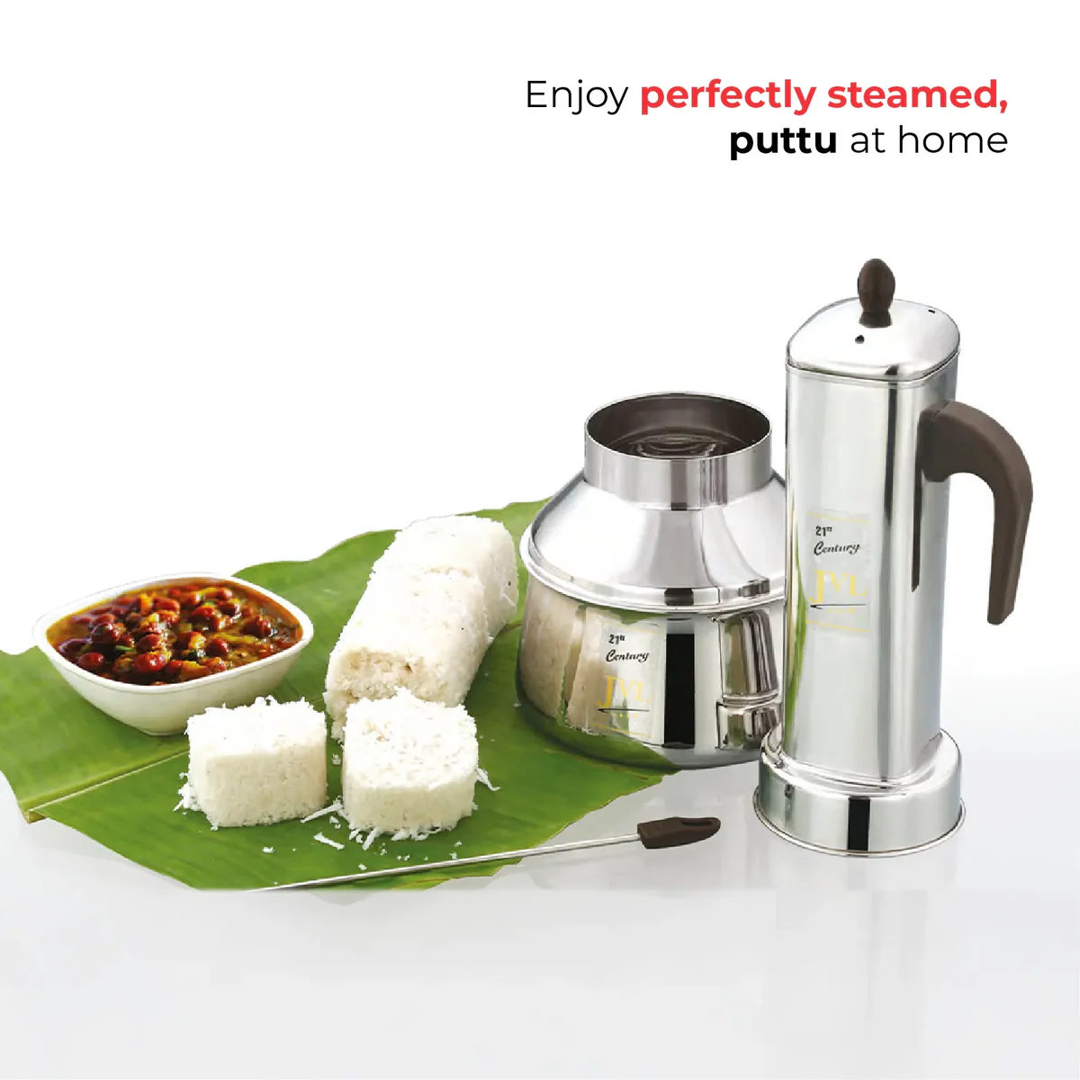 Stainless Steel South Indian Square Puttu Kudam Maker