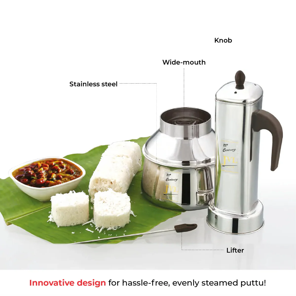 Stainless Steel South Indian Square Puttu Kudam Maker