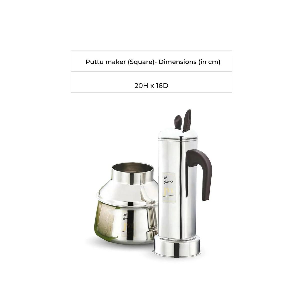 Stainless Steel South Indian Square Puttu Kudam Maker