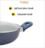 Stella Nonstick Deep Kadhai With Glass Lid 2.4L, 24cm