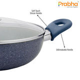 Stella Nonstick Deep Kadhai With Glass Lid 2.4L, 24cm