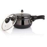 Premier Cucina Trendy Black Induction Bottom Handi Pressure Cooker With Glass Lid 1.5 Ltr