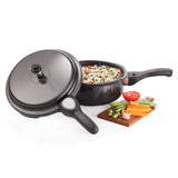 Premier Cucina Trendy Black Induction Bottom Pressure Cooker Pan Large 6 Ltr