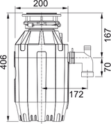 TE-1.25 HP Food Waste Disposer with 1400ml Capacity and Stainless Steel Grinding System (134.0473.237)