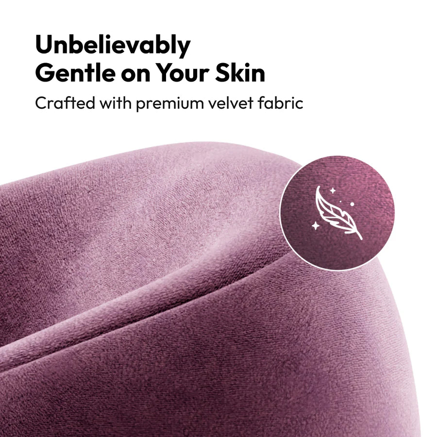 Travel Neck Pillow with Adjustable Velcro, Premium Velvet Cover & All-Round Neck Support