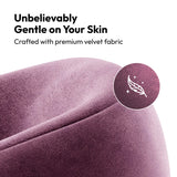 Travel Neck Pillow with Adjustable Velcro, Premium Velvet Cover & All-Round Neck Support