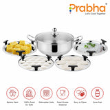 Stainless Steel Tri-Ply IB Multi Kadhai Plain (6 Plates) 26cm