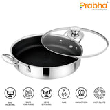 Prabha Tri-ply Hexa Cube Sauté Pan With Lid – 2L, 24cm