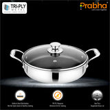 Prabha Tri-ply Hexa Cube Sauté Pan With Lid – 2L, 24cm