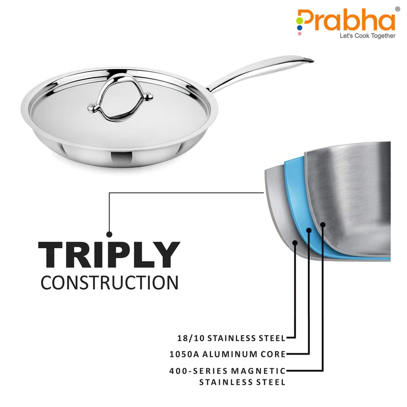Prima Triply Frypan With Lid – 1.1L, 20cm