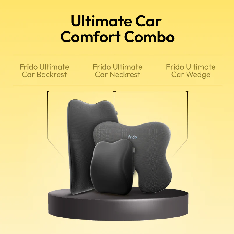 Ultimate Car Comfort Bundle with Backrest, Neck Rest & Seat Wedge for Complete Driving Support