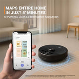 Smartclean S2 Robotic Vacuum Cleaner & Mop with 3S Mopping Technology (AI-Powered LiDAR 3.0, Black)