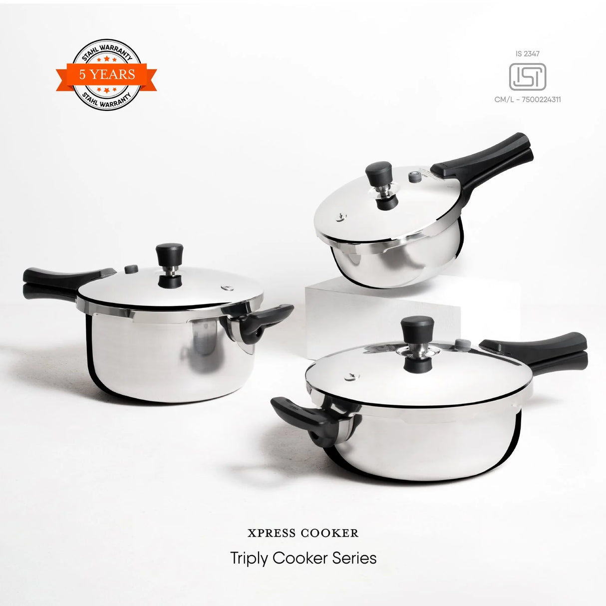 Xpress Triply Broad Pressure Cooker 9253 – Easy Open, Double Safety, Fast & Healthy Cooking
