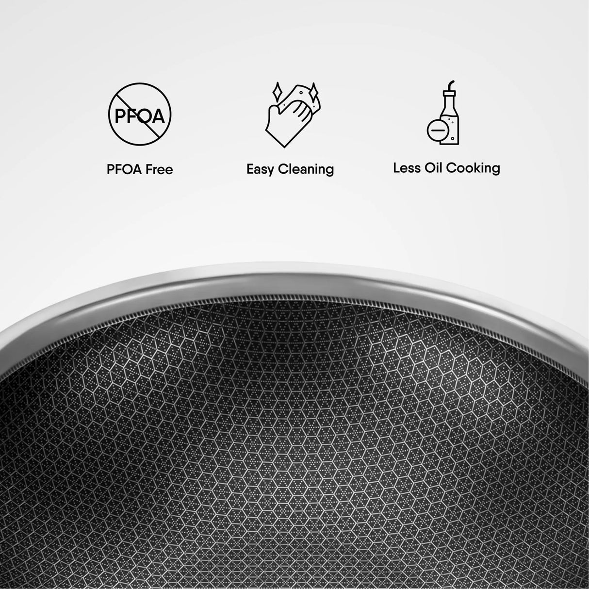 Tasla Kadhai with Lid - Triply Artisan Hybrid Series 6668 | Induction Ready | Easy Pour | Omni-Heat Technology