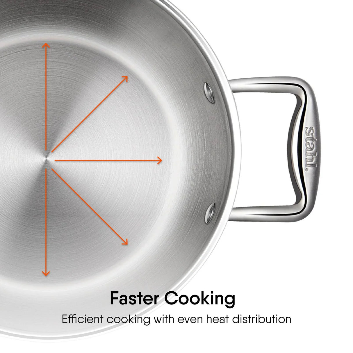 Artisan Series Triply Casserole 4122 – Stainless Steel Saucepot for Gravies, Soups, Curries & Caramelizing