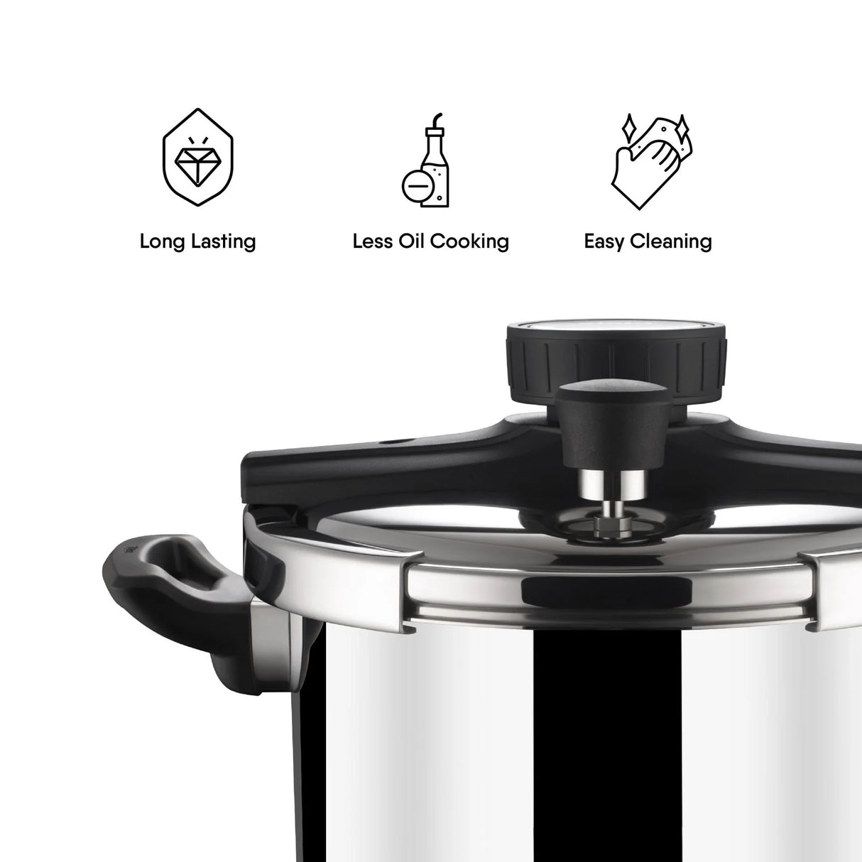 Versatil Triply Stainless Steel Cooker 5L – Model 9415, Multi-Function with Clasp-On Lid
