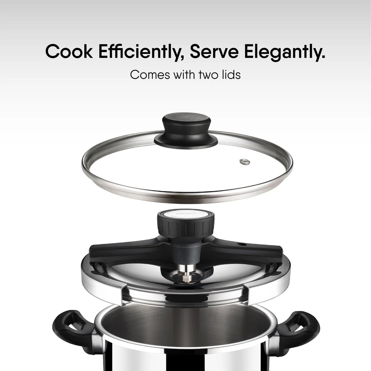 Versatil Triply Stainless Steel Pressure Cooker with Glass Lid – 3L, Induction Friendly 9413